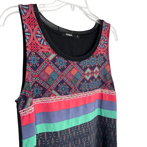 Desigual Boho Geometric Tunic Tank Top Medium - Picture 3 of 9
